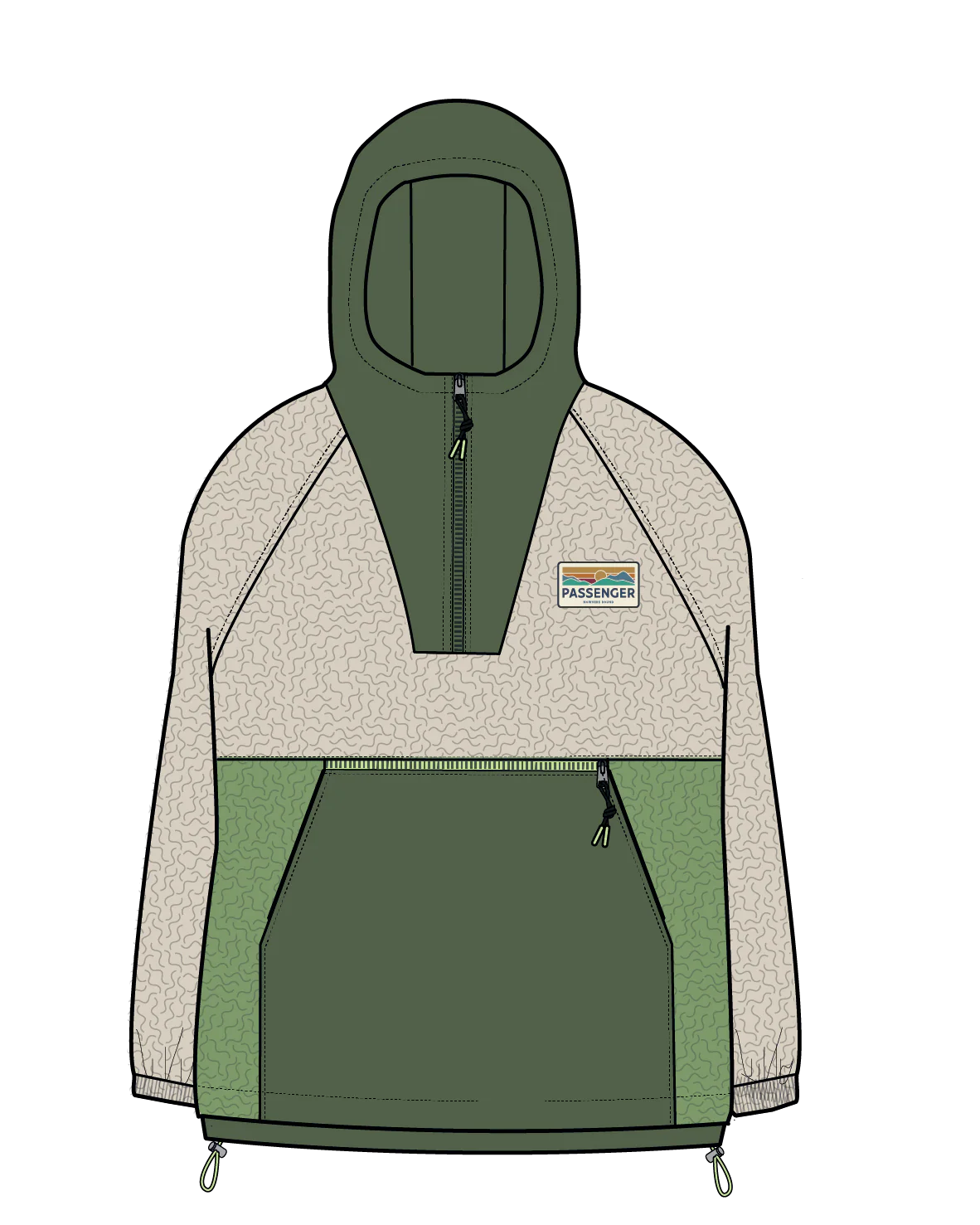 Alexander Recycled Hooded Polartec® Fleece - Feather/Wild Green - Image 10