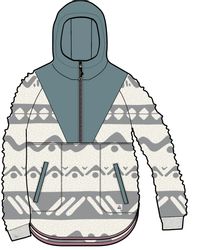 Beaumont Recycled Sherpa Hooded Fleece - Mountain Geo Vintage White - Image 11