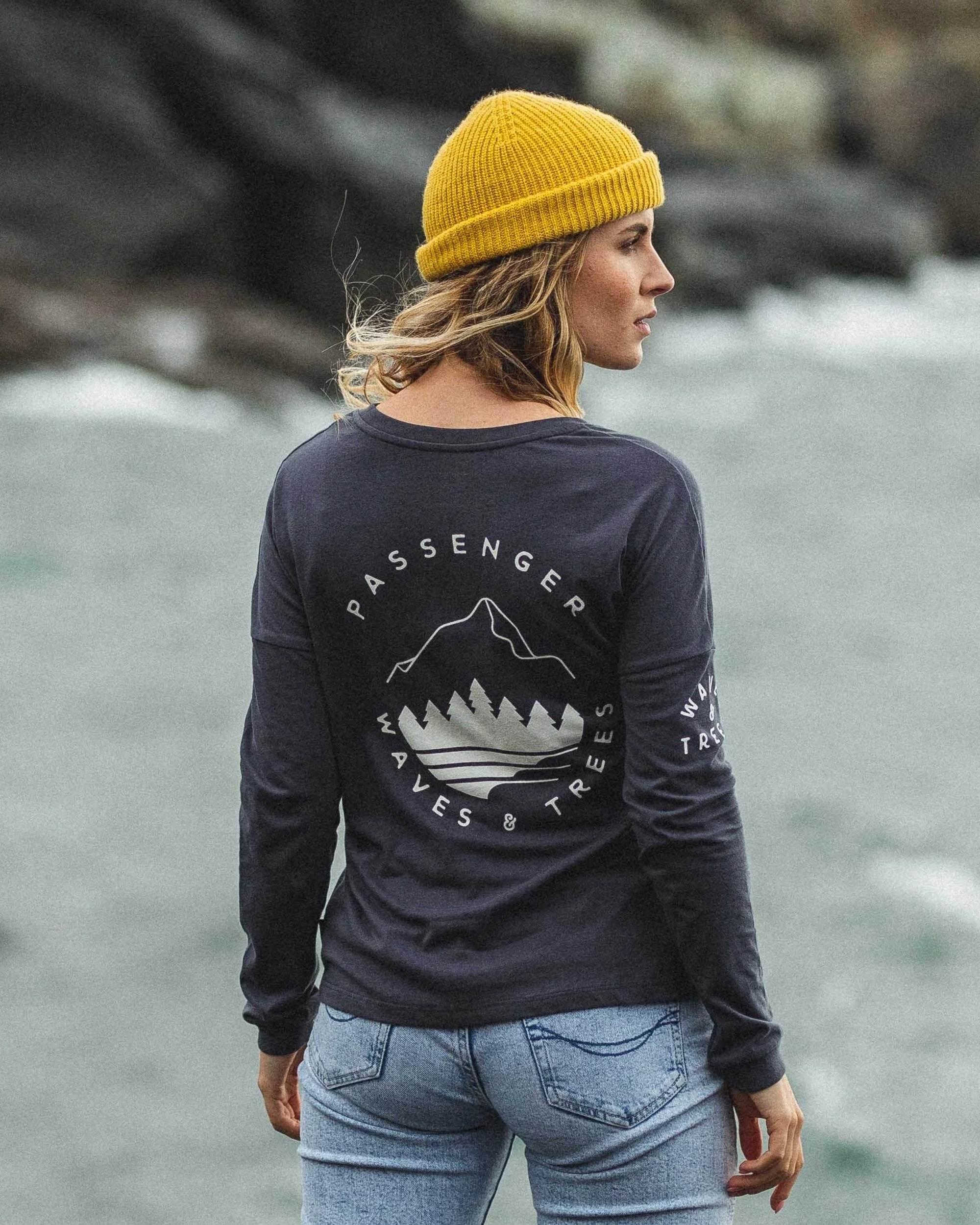 Big Leaf Recycled LS T-Shirt - Faded Black - Image 5