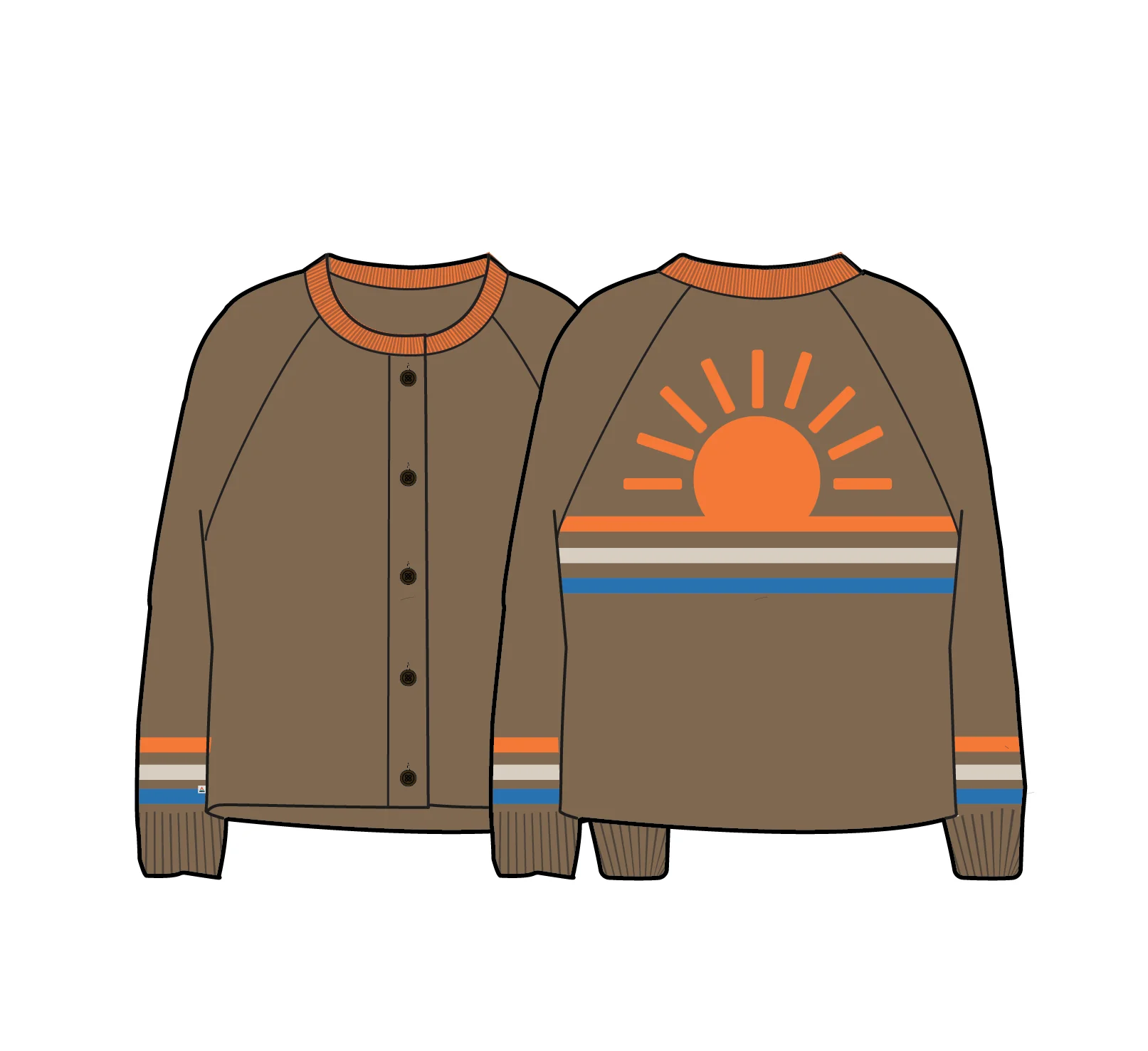 Dawner Knitted Cardigan - Caramel Brown - Image 7