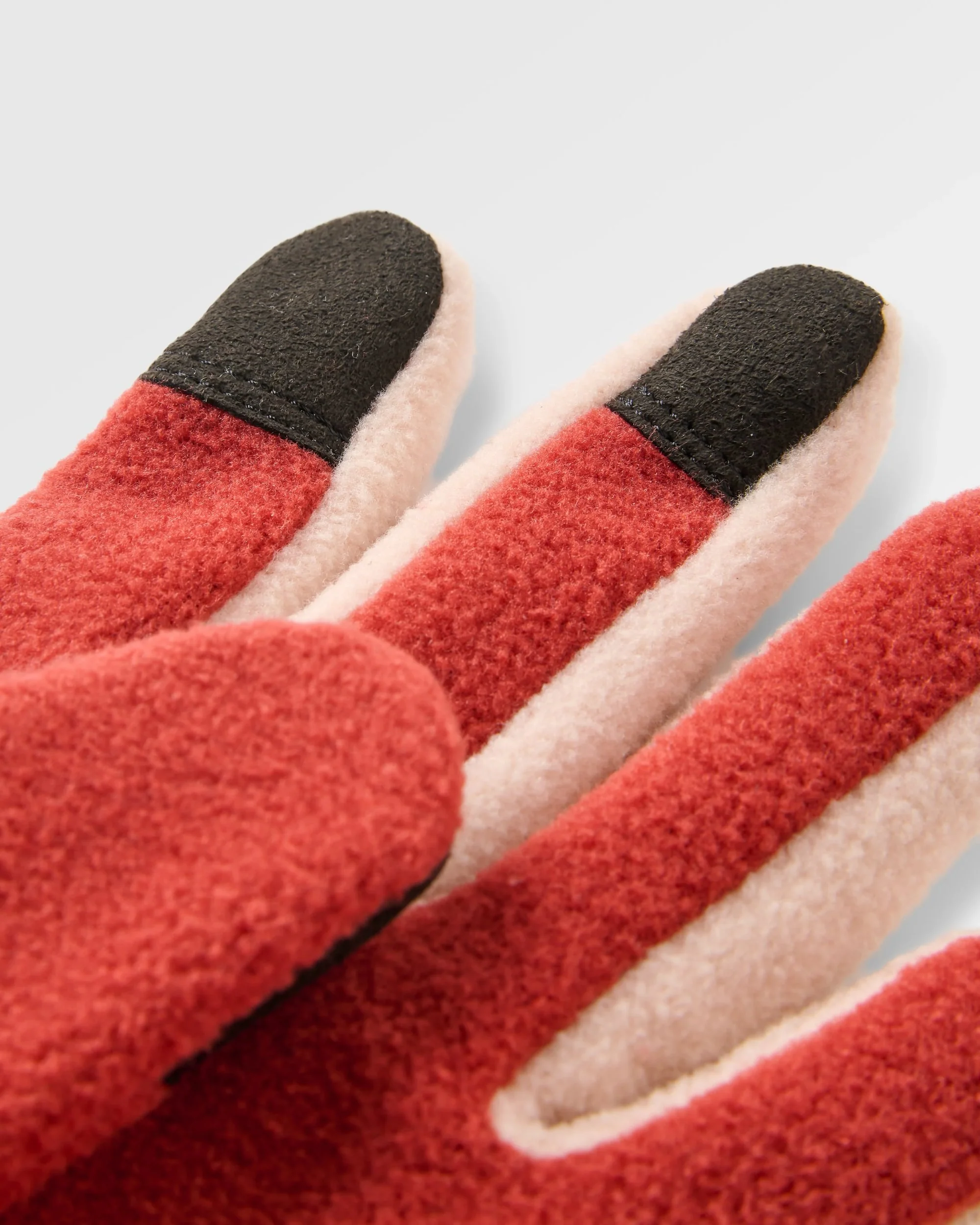 Daytrip Recycled Polar Fleece Gloves - Red Ochre/Blush - Image 3