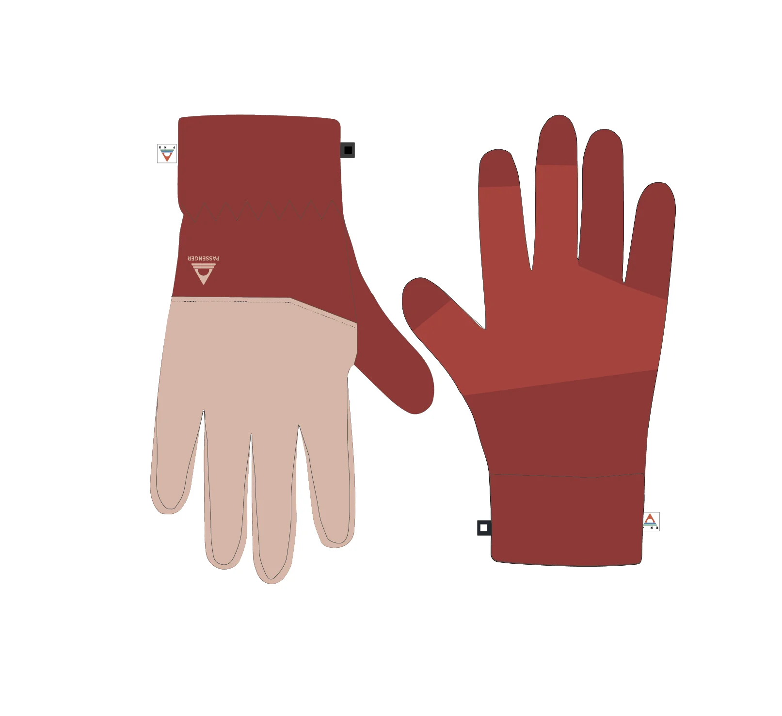 Daytrip Recycled Polar Fleece Gloves - Red Ochre/Blush - Image 6