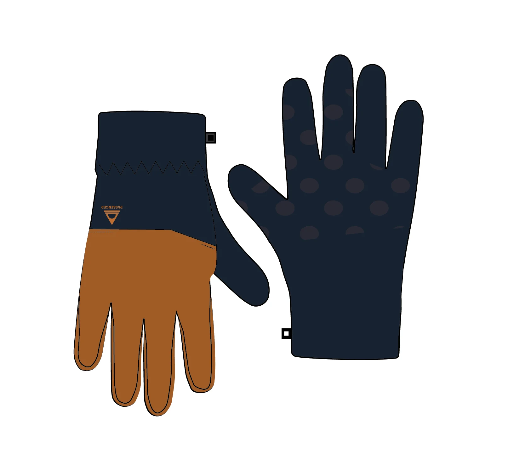 Daytrip Recycled Polar Fleece Gloves - Rich Navy/ Retro Orange - Image 6