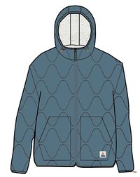 Earthy Recycled Sherpa Lined Insulated Jacket - Washed Blue - Image 8