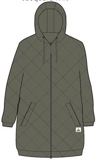 Getaway Recycled Quilted Full Zip Hoodie - Khaki - Image 14