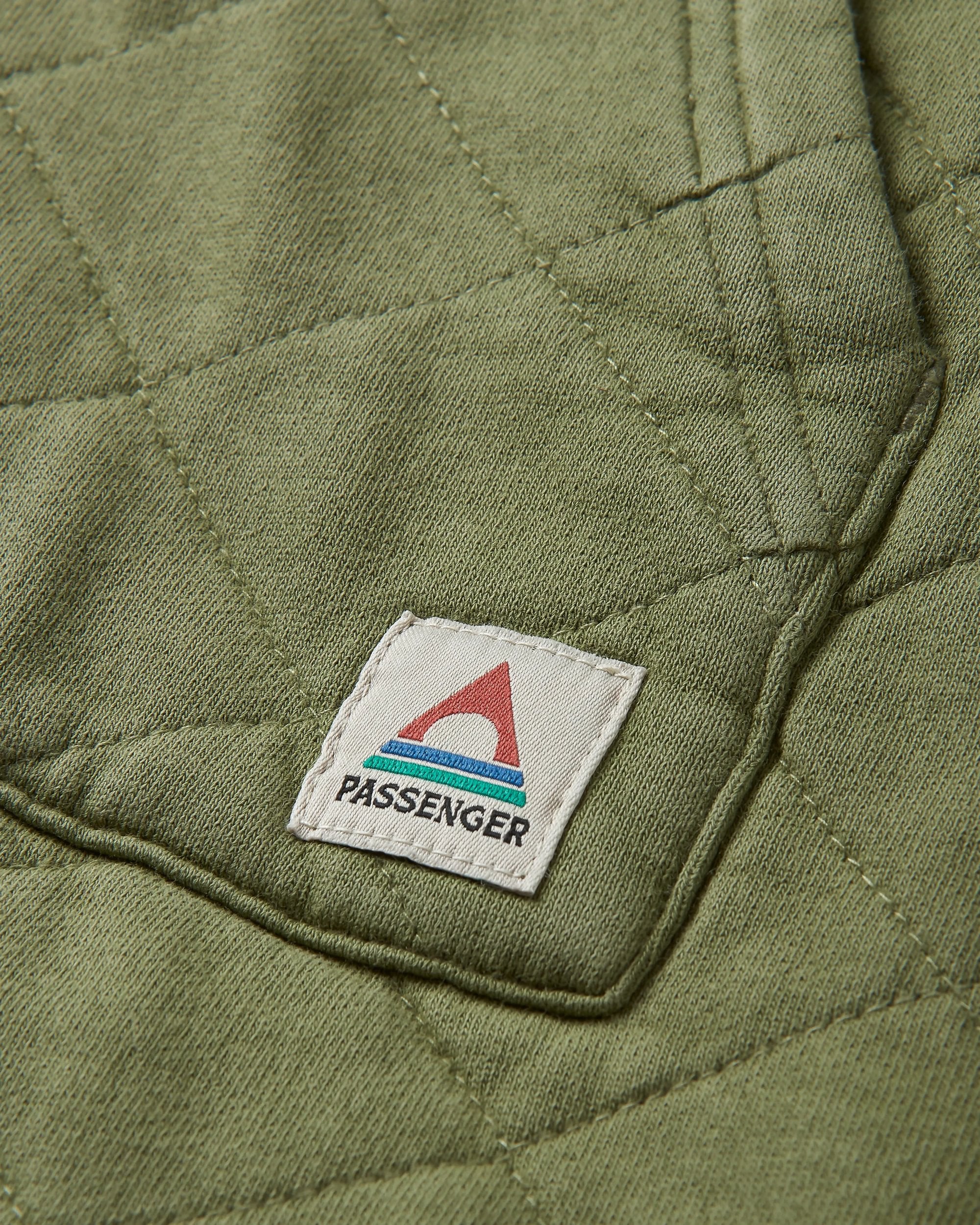 Getaway Recycled Quilted Full Zip Hoodie - Khaki - Image 8