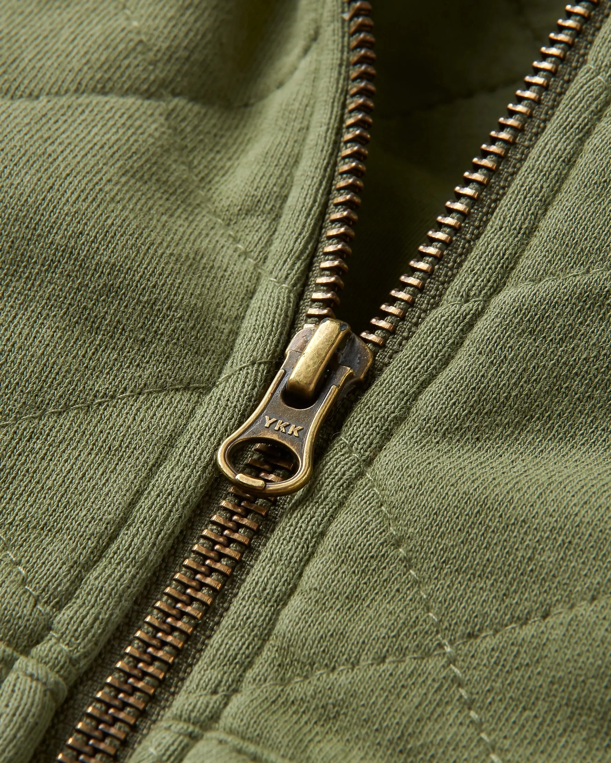 Getaway Recycled Quilted Full Zip Hoodie - Khaki - Image 9