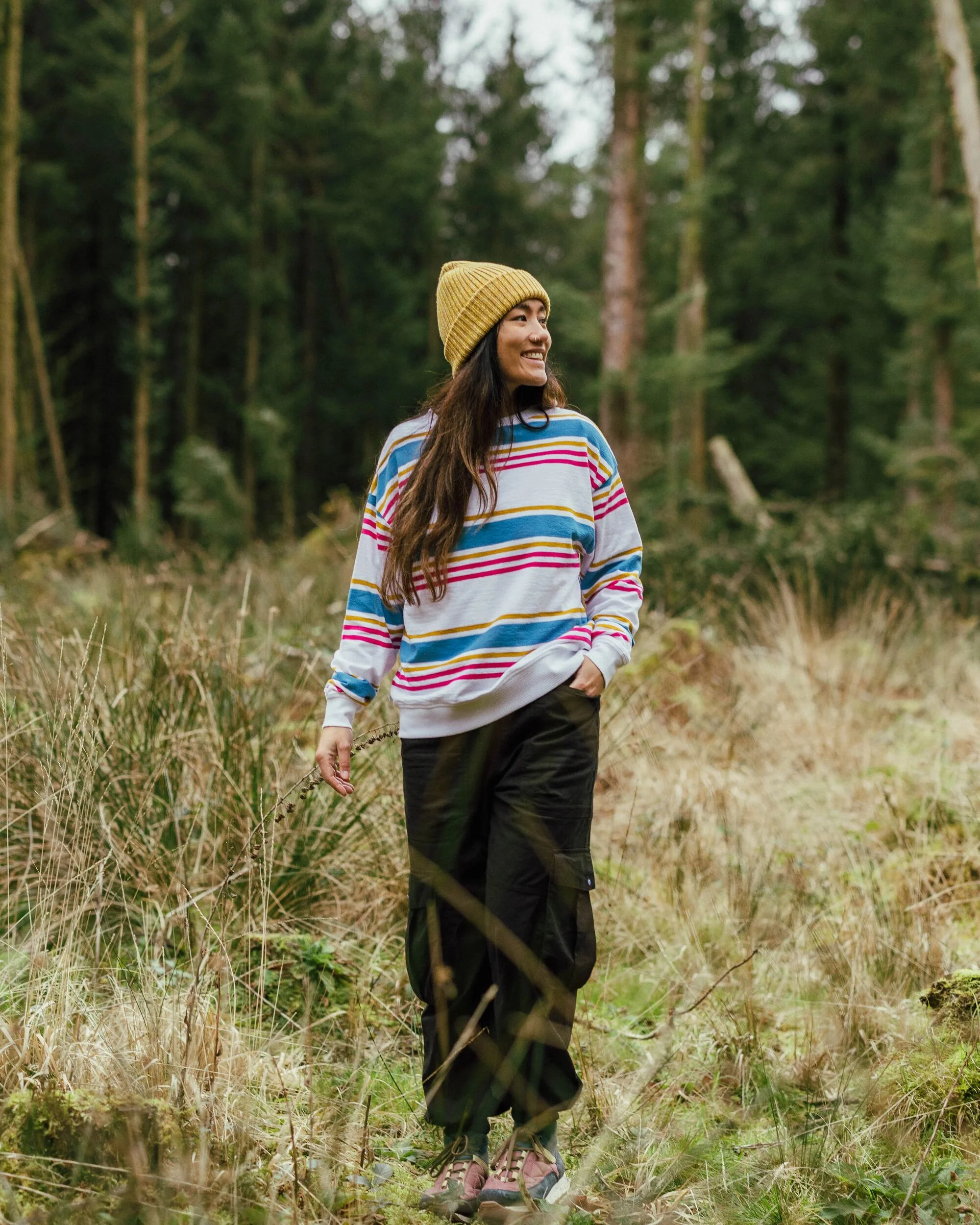 Graceful Textured LS Top - Multi Stripe - Image 3