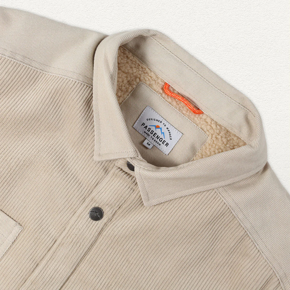 Kodiak Sherpa Lined Cord Overshirt - Feather Grey - Image 13