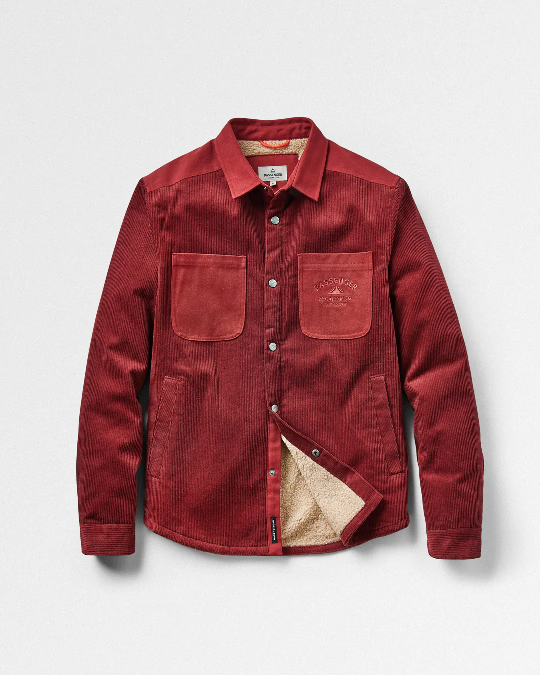 Kodiak Sherpa Lined Cord Overshirt - Russet Brown - Image 13