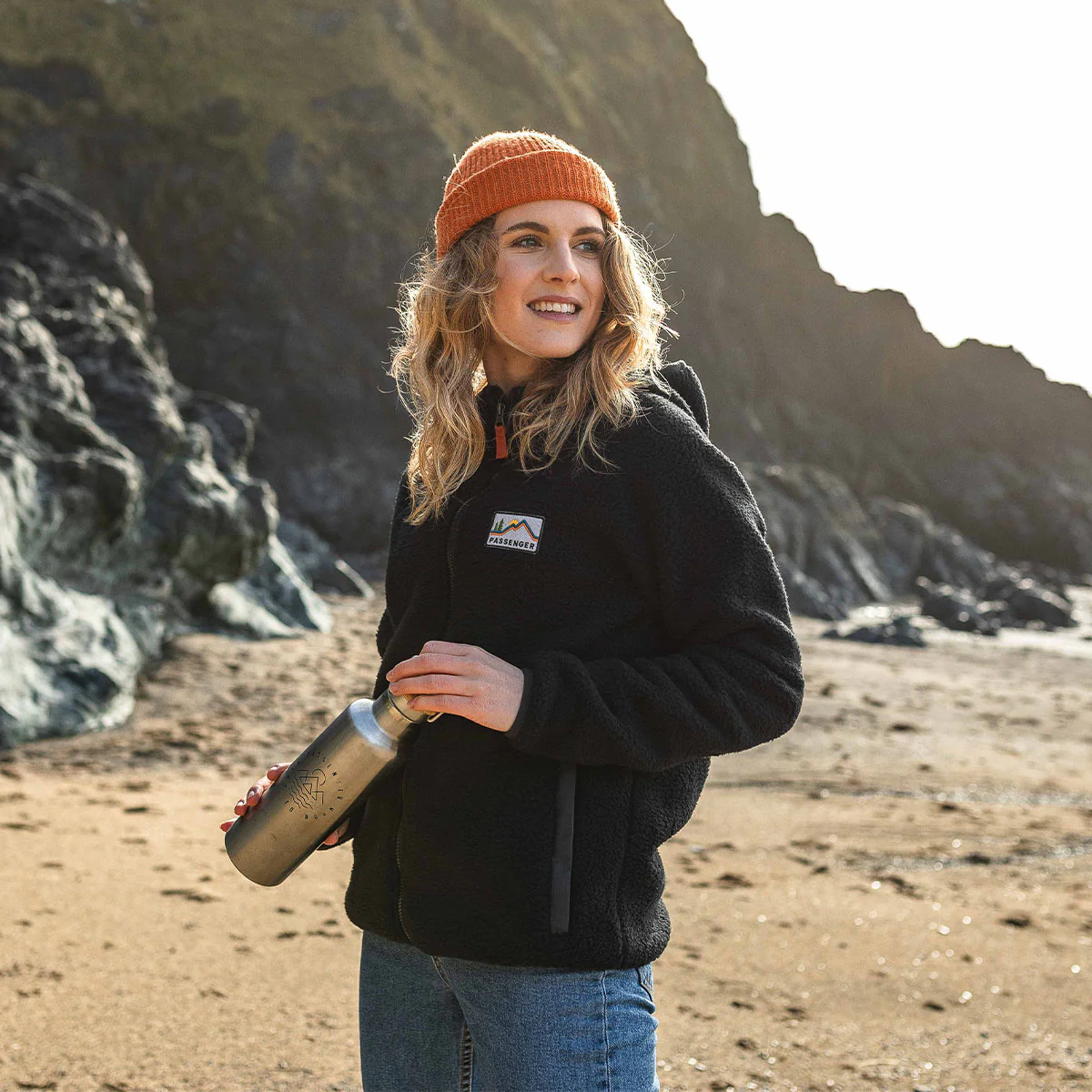 North Coast Full Zip Recycled Sherpa Fleece - Black - Image 3