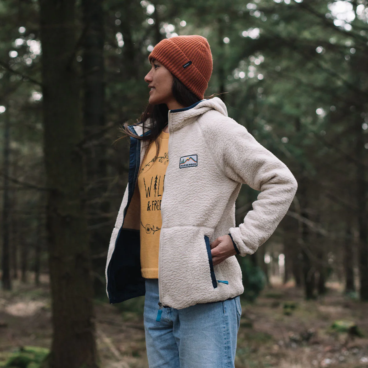 North Coast Full Zip Recycled Sherpa Fleece - Oatmeal - Image 3