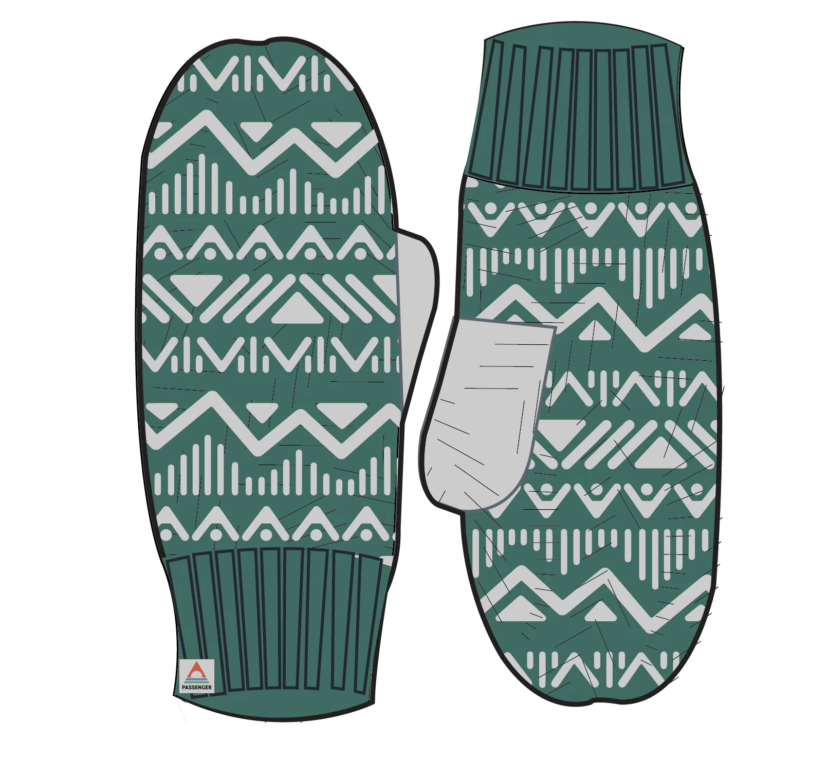 Nurture Recycled Fleece Lined Mittens - Greenlake - Image 5