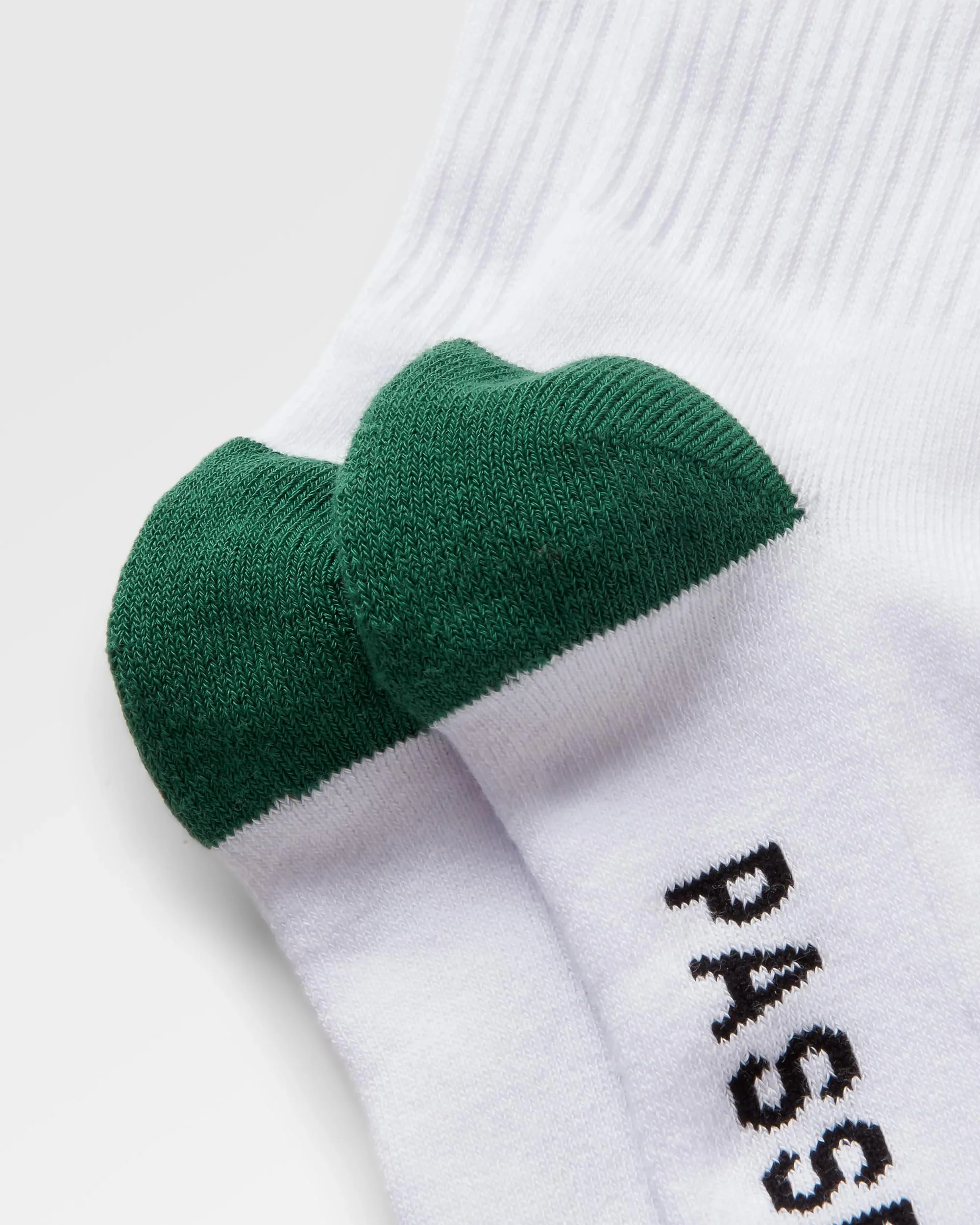 Organic Midweight Crew Socks - White/Greenlake - Image 5