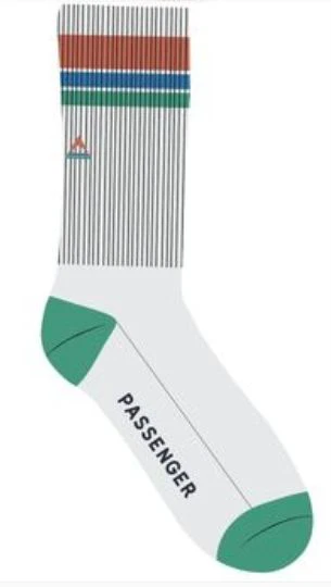 Organic Midweight Crew Socks - White/Greenlake - Image 8