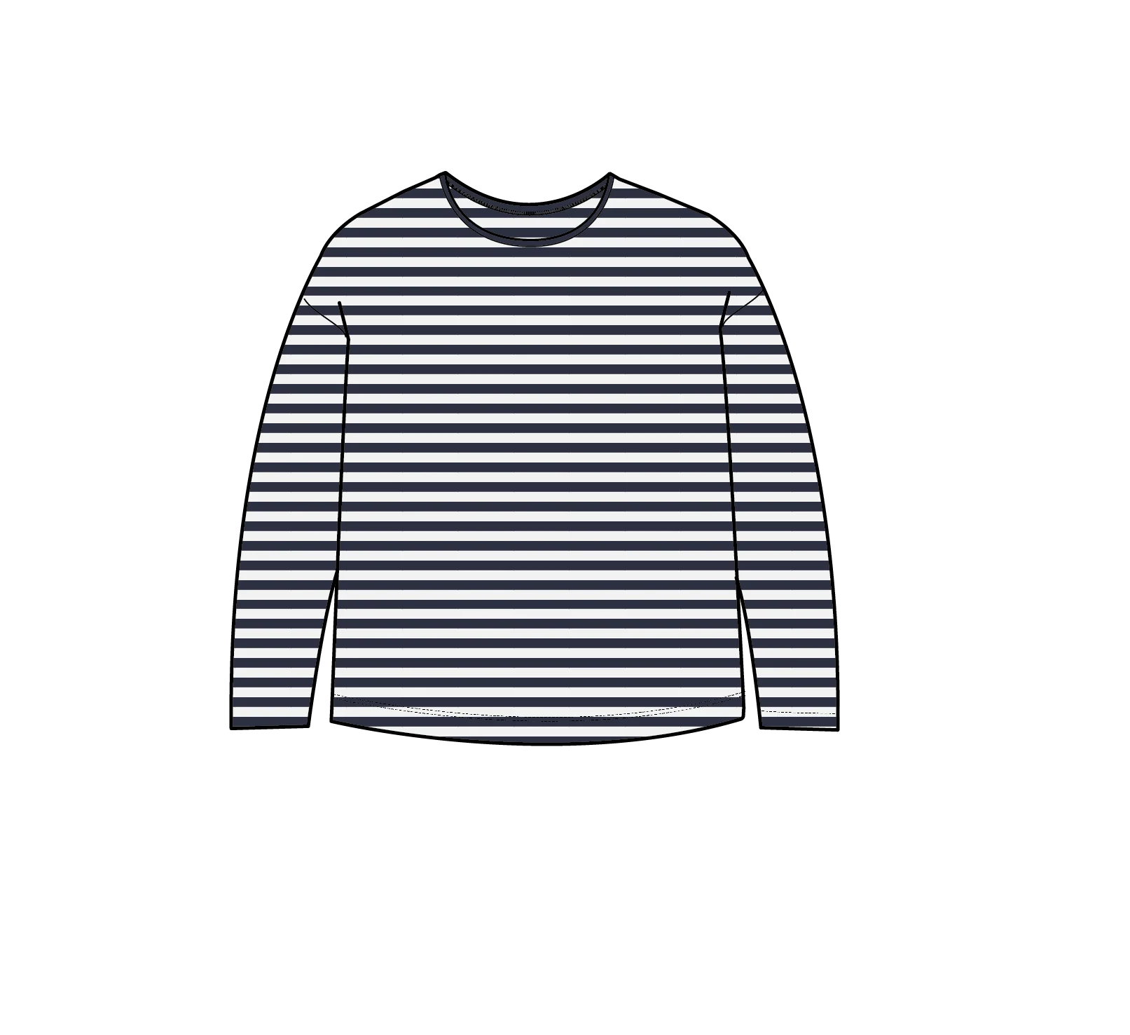 Panorama Striped LS T-Shirt - Deep Navy - Image 13