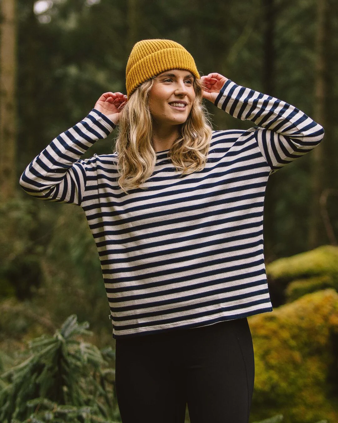 Panorama Striped LS T-Shirt - Deep Navy - Image 4