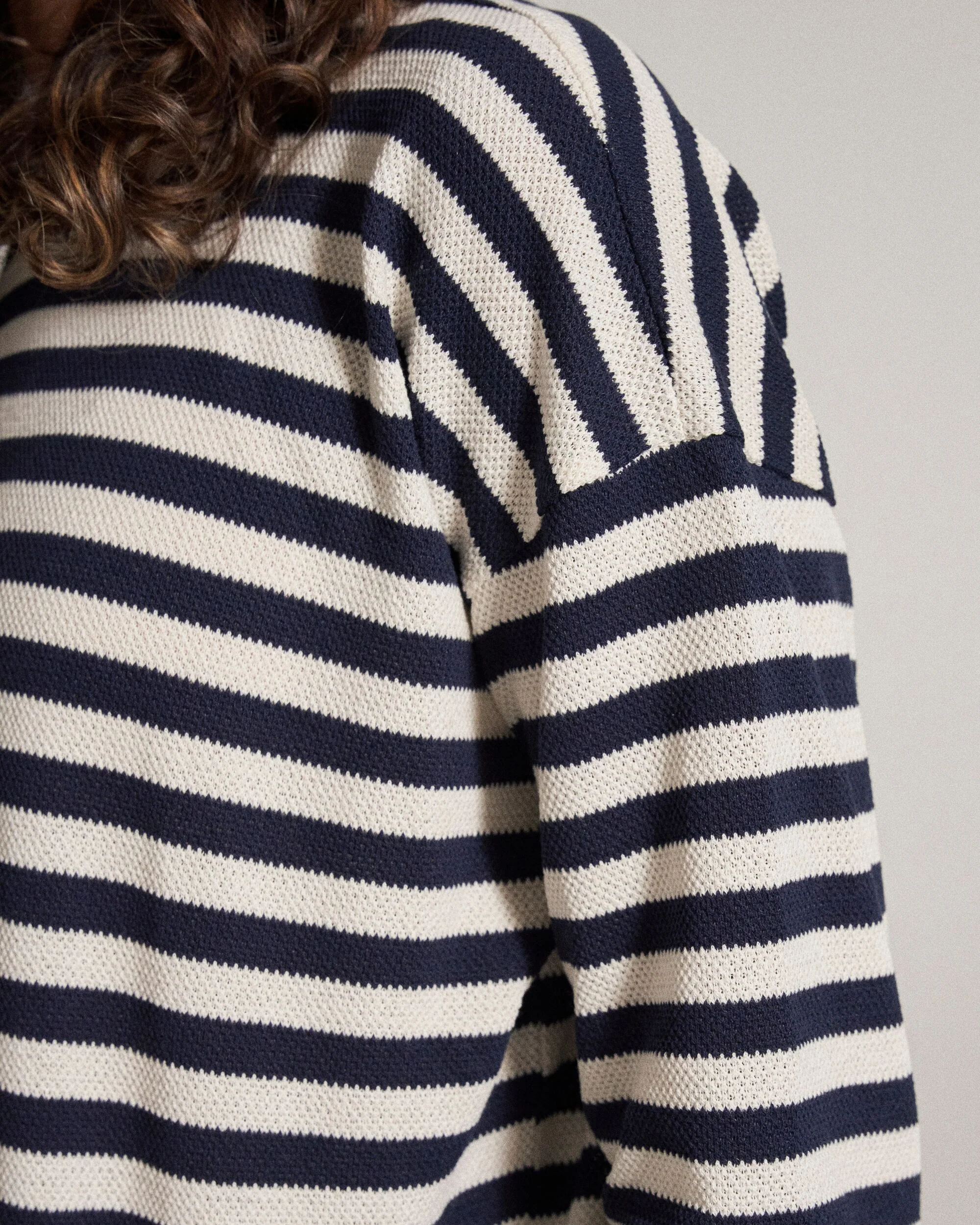 Panorama Striped LS T-Shirt - Deep Navy - Image 8