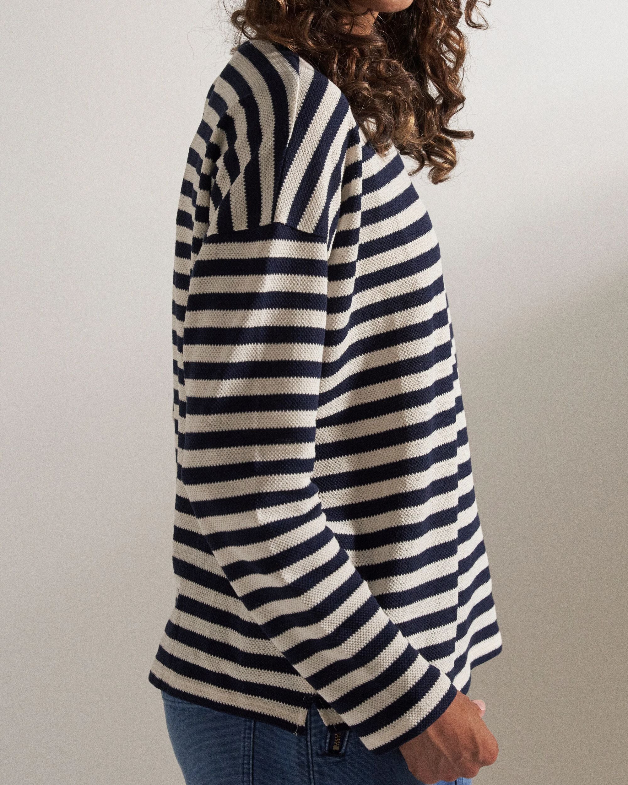 Panorama Striped LS T-Shirt - Deep Navy - Image 9