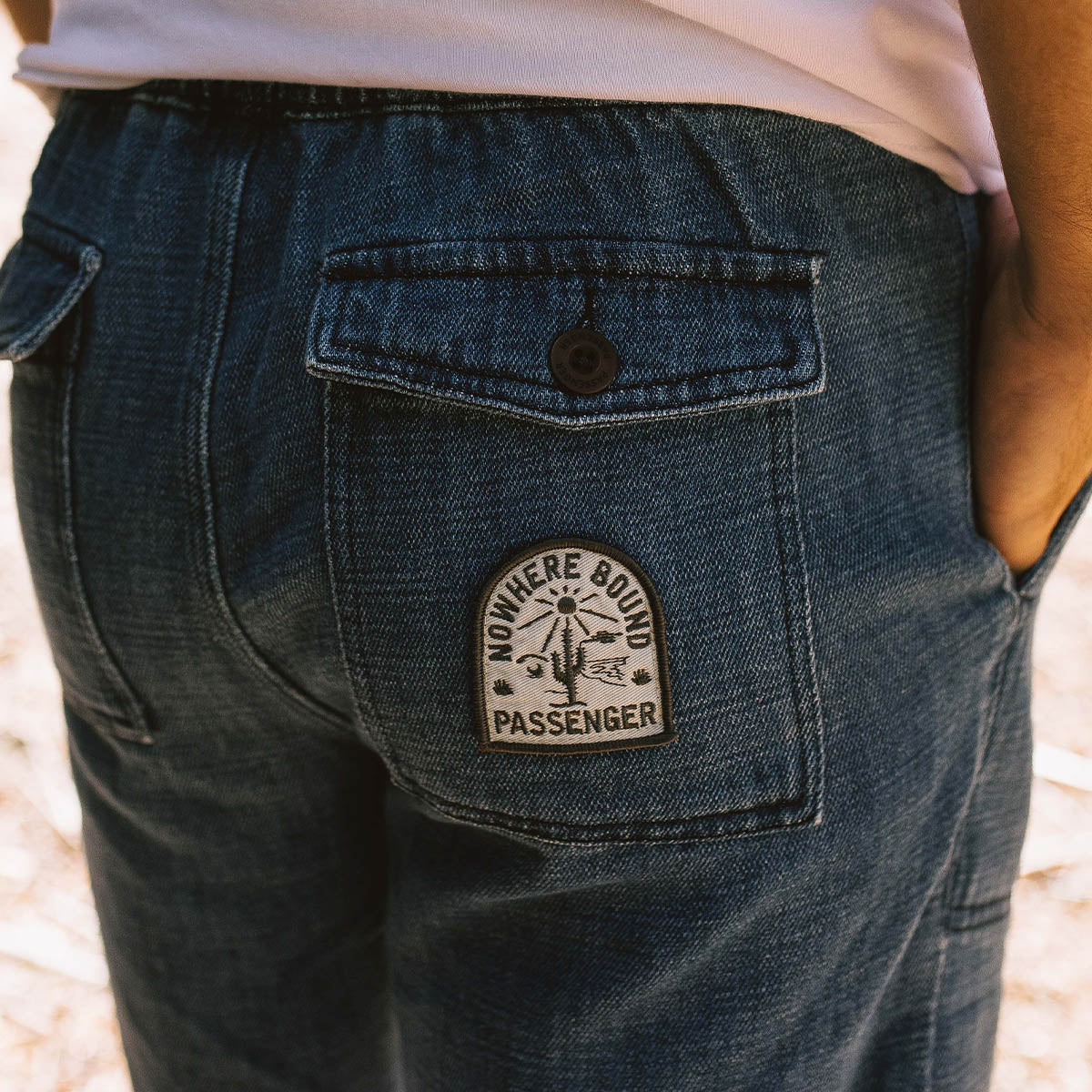 Pine Recycled Cotton Cord Shorts - Washed Denim - Image 5