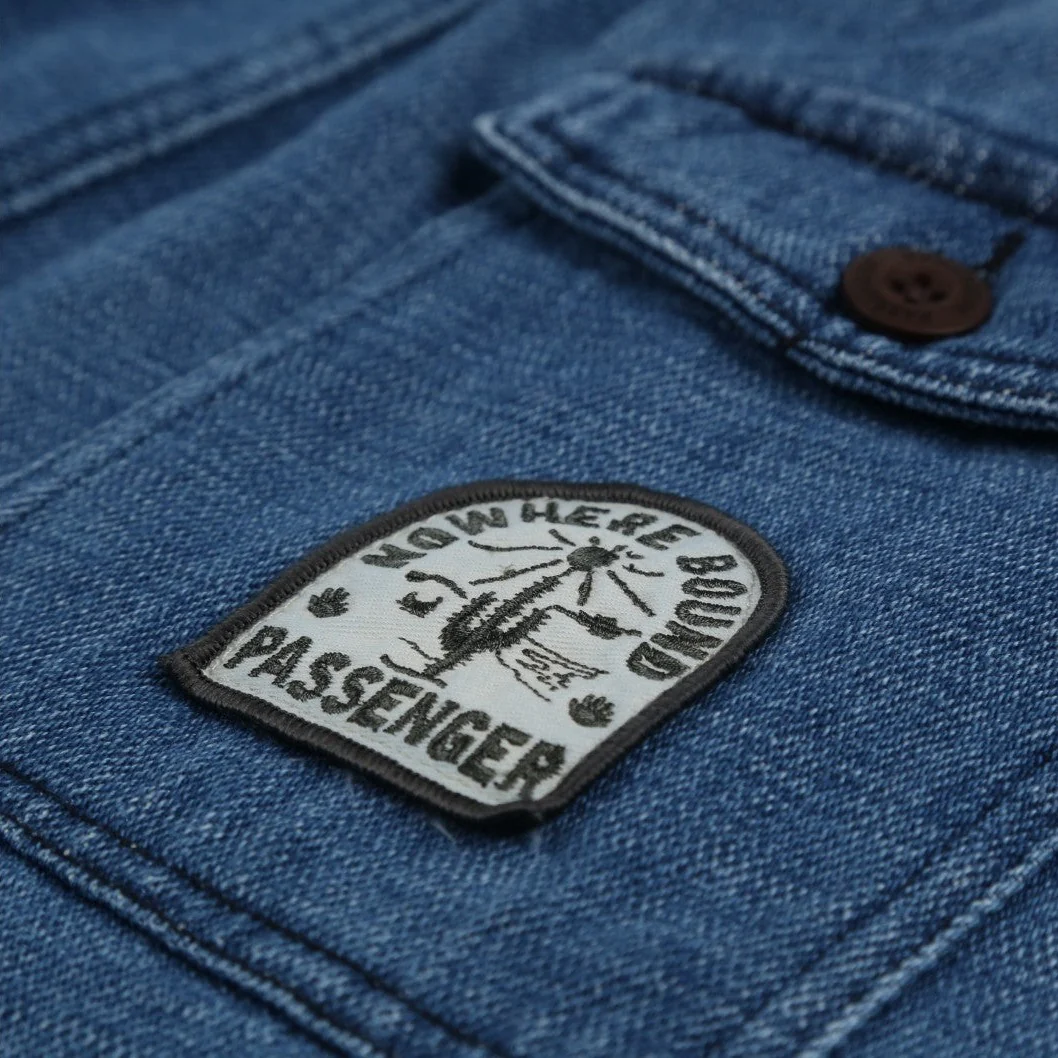 Pine Recycled Cotton Cord Shorts - Washed Denim - Image 7