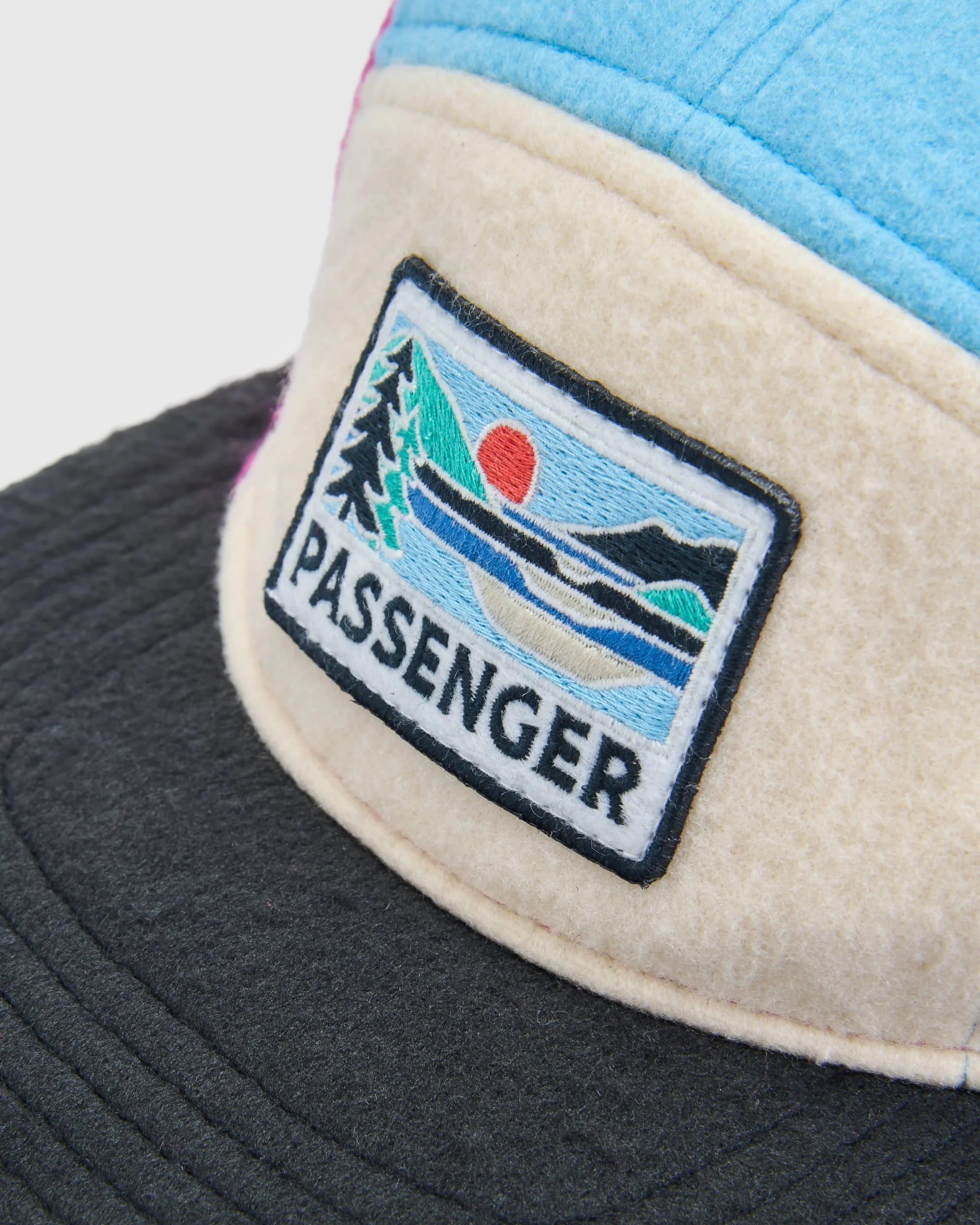 Pine Recycled Polar Fleece 5 Panel Cap - Maroon - Image 3