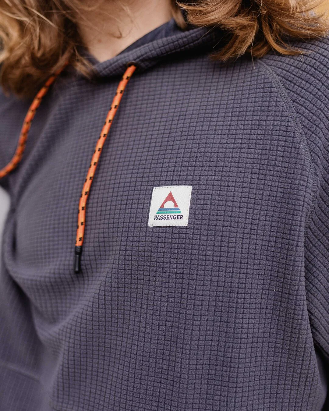 Point Recycled Grid Polar Fleece Hoodie - Charcoal - Image 6