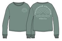 Rainbow Recycled Cotton Oversized Sweatshirt - Dark Ivy - Image 14