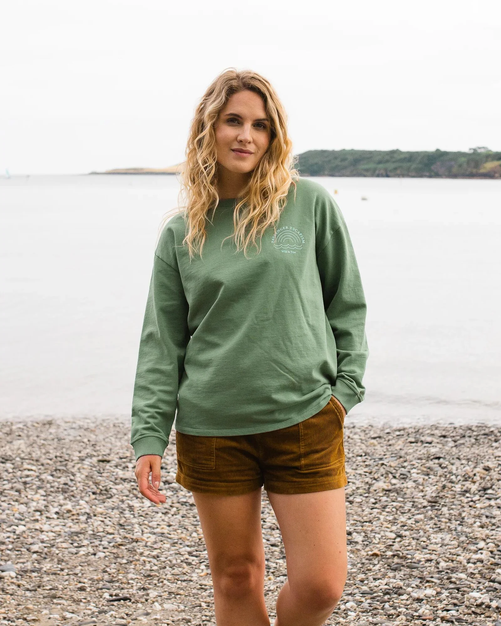 Rainbow Recycled Cotton Oversized Sweatshirt - Dark Ivy - Image 7