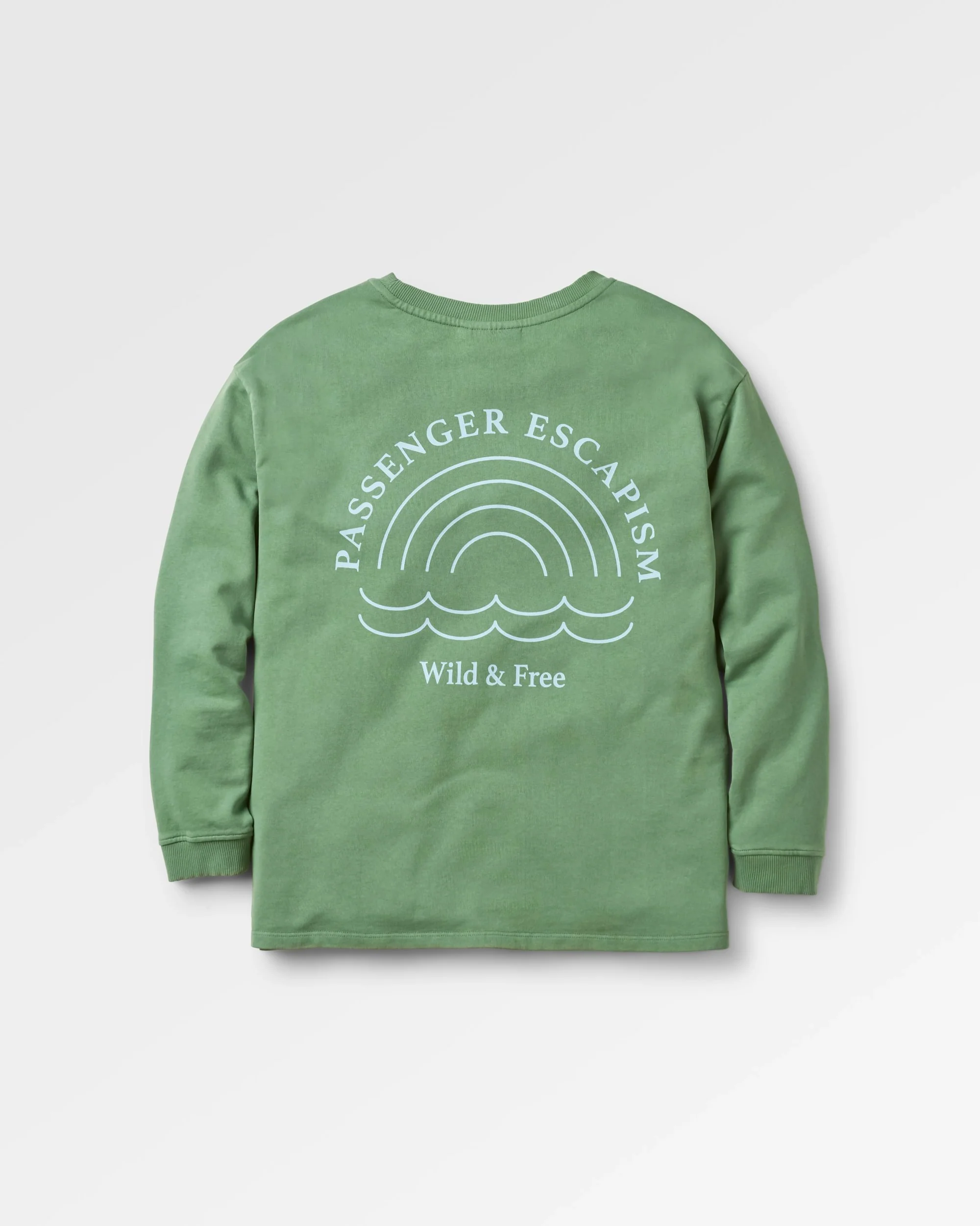 Rainbow Recycled Cotton Oversized Sweatshirt - Dark Ivy - Image 8