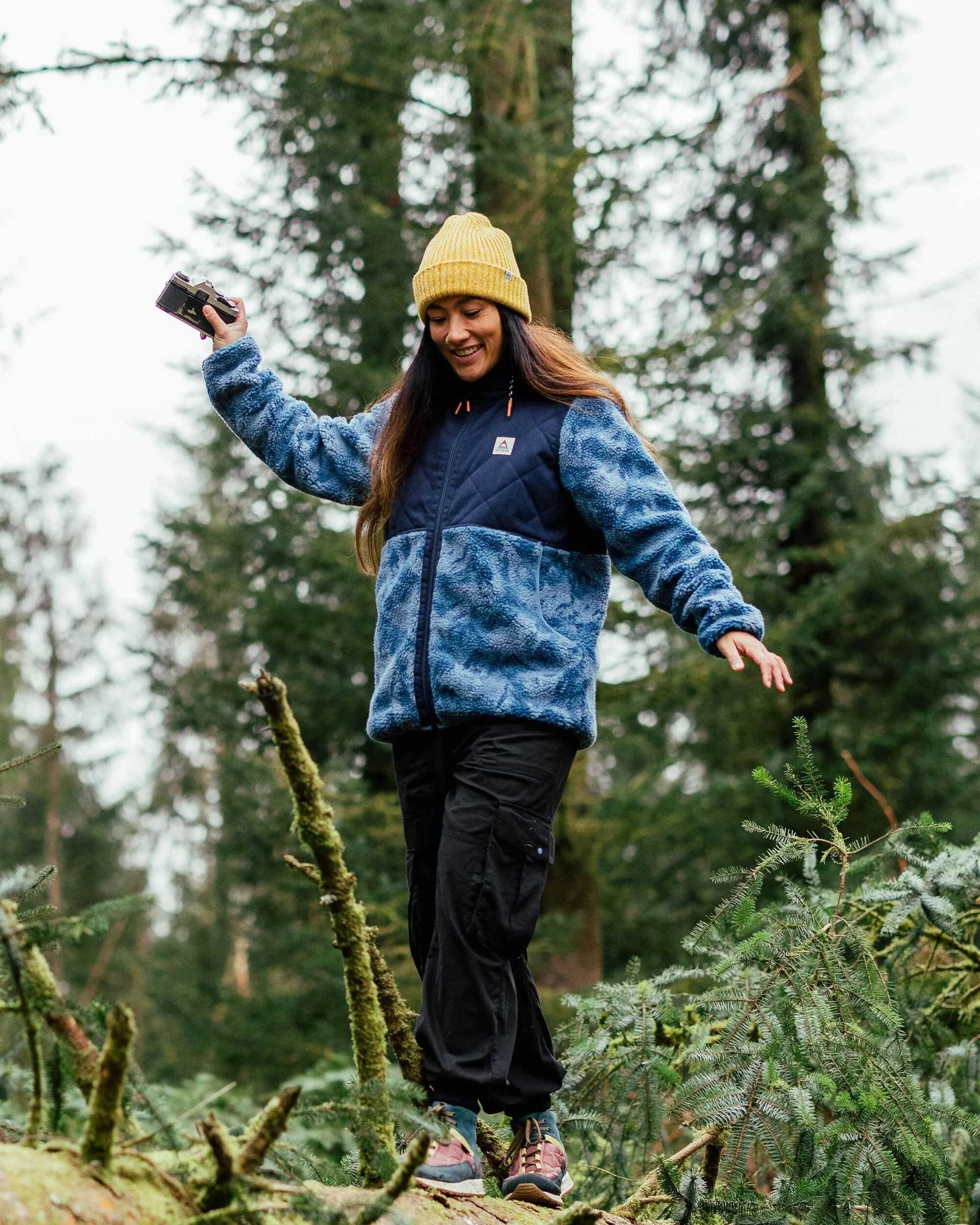 Sefton Recycled Deep-Pile Sherpa Full Zip Fleece - Abstract Mountain Blue Steel - Image 5