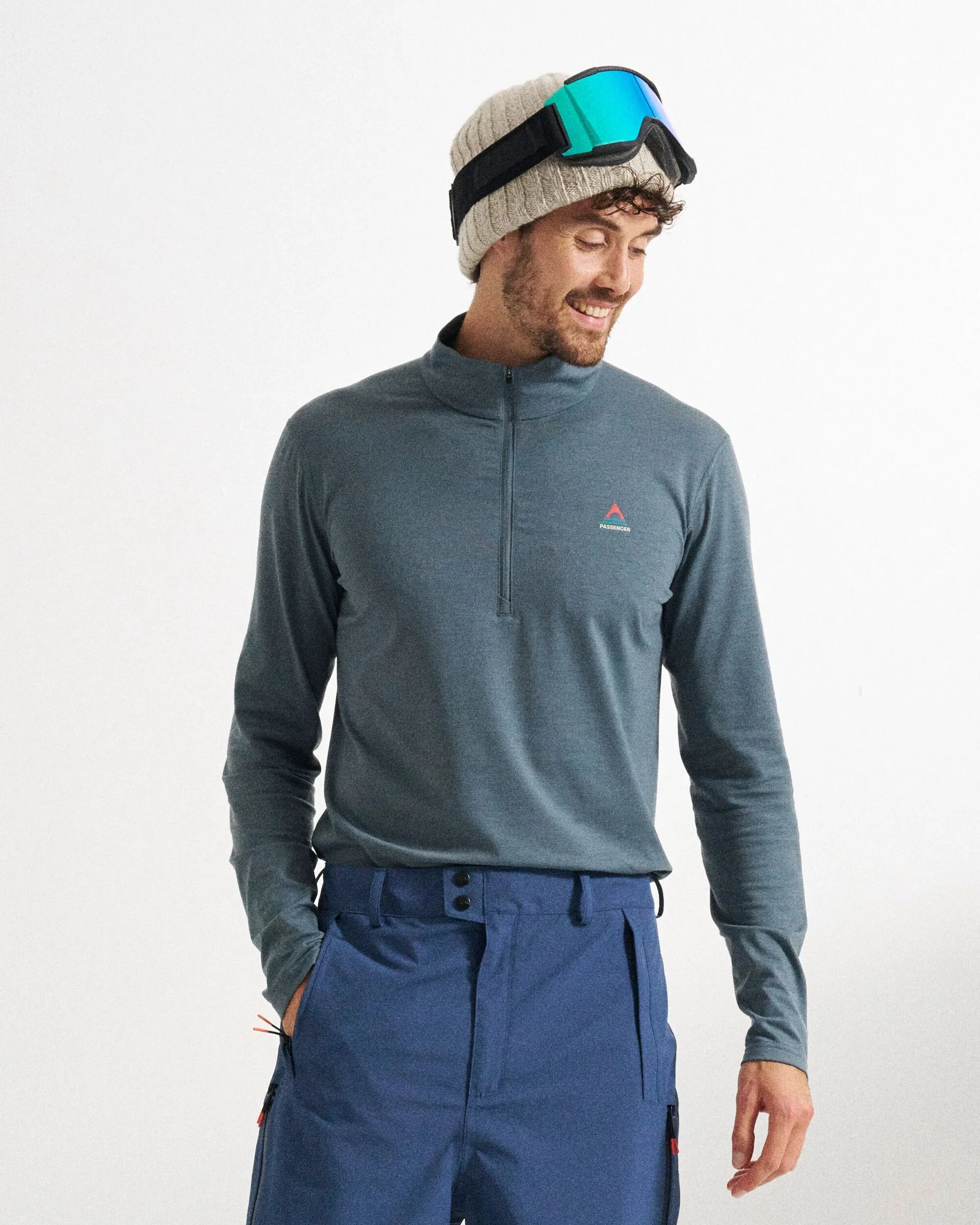 Snowscape Men's Merino Blend Base Layer Top - Storm Grey - Image 3