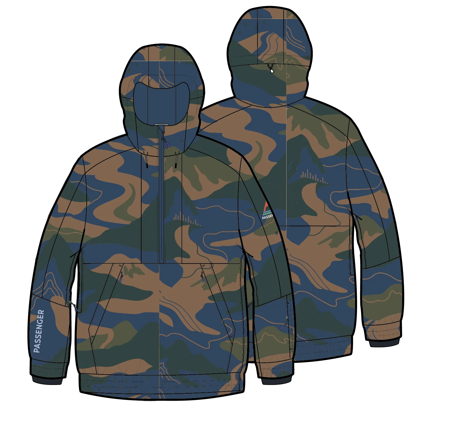 Snowscape Men's Snow 2L Softshell Pullover - Adventure Dark Fern - Image 14