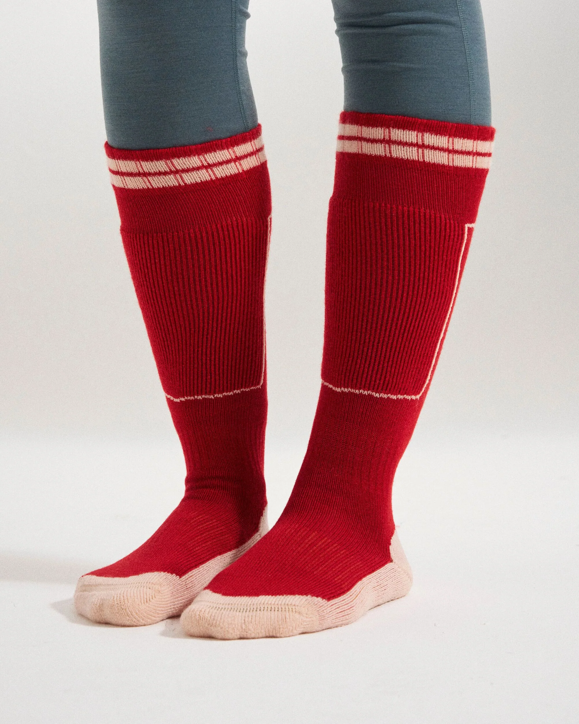 Snowscape Merino Wool Socks - Red Ochre - Image 4