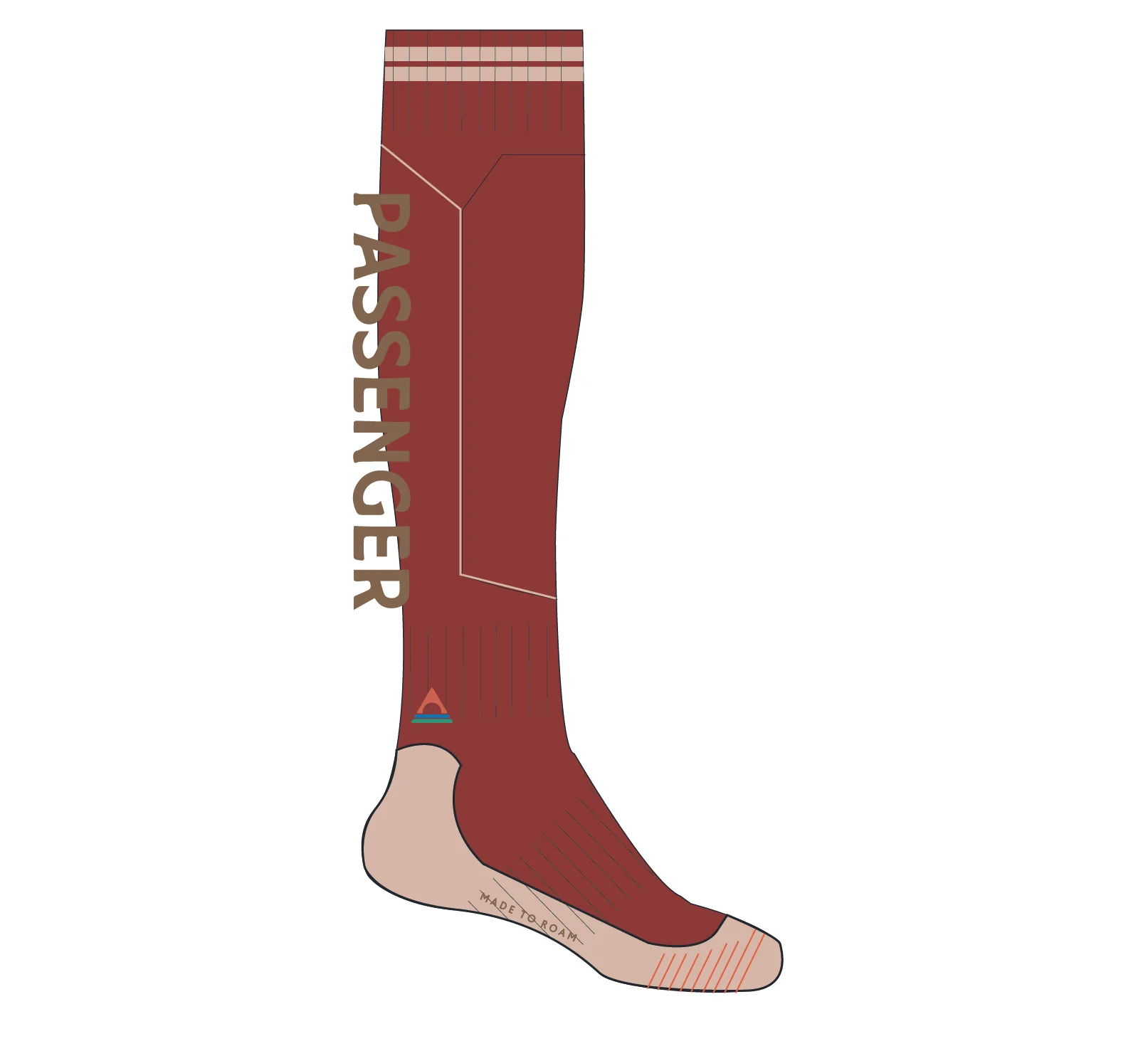 Snowscape Merino Wool Socks - Red Ochre - Image 9
