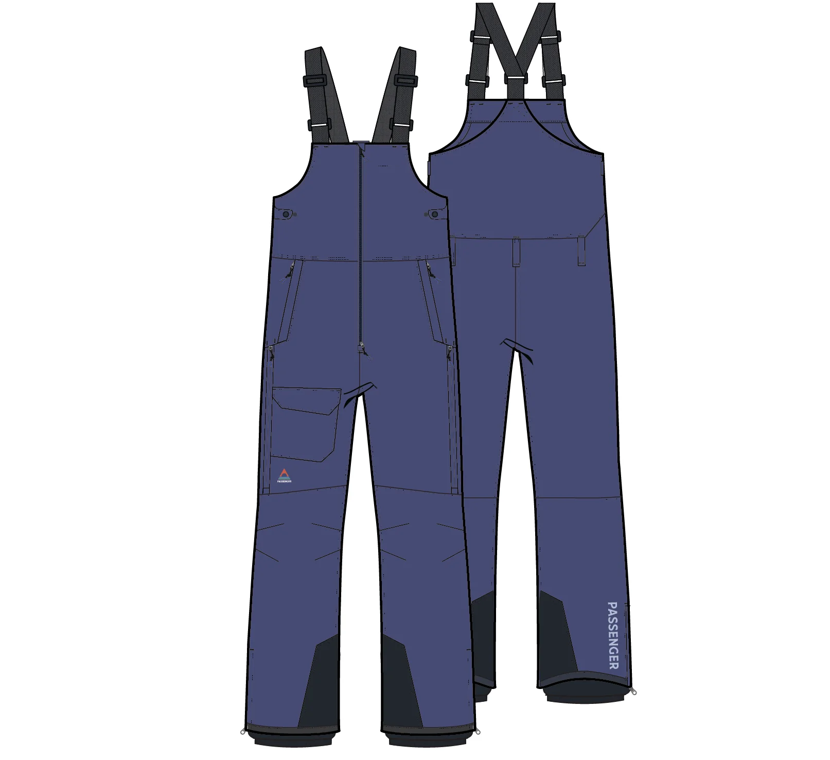Snowscape Women's Snow Bibpant - Purple Indigo - Image 13