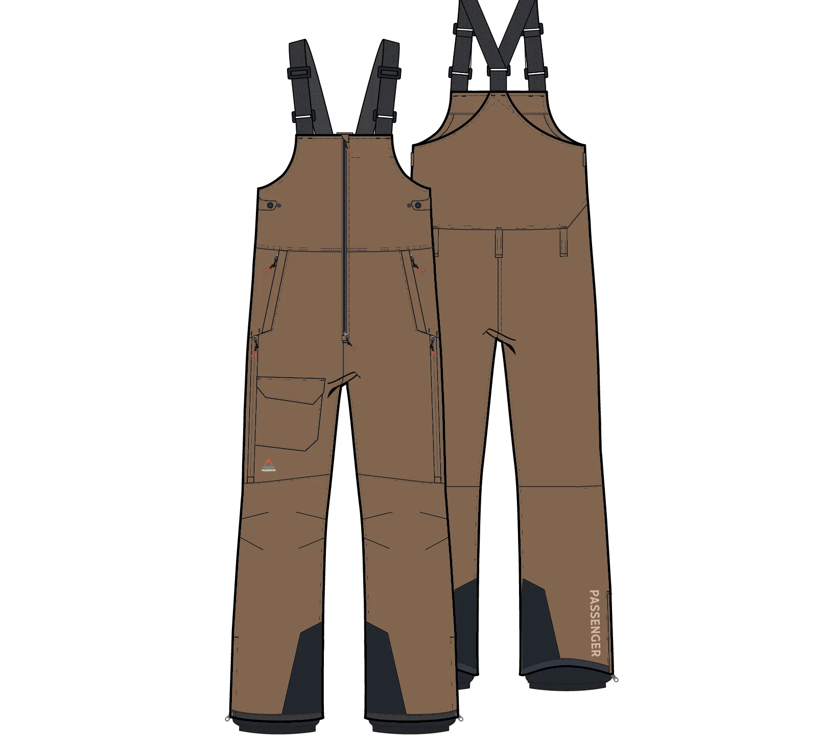 Snowscape Women's Snow Bibpant - Toffee - Image 10