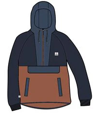 Woodland Hooded 1/2 Zip Recycled Polar Fleece - Baked Clay/Deep Navy - Image 10