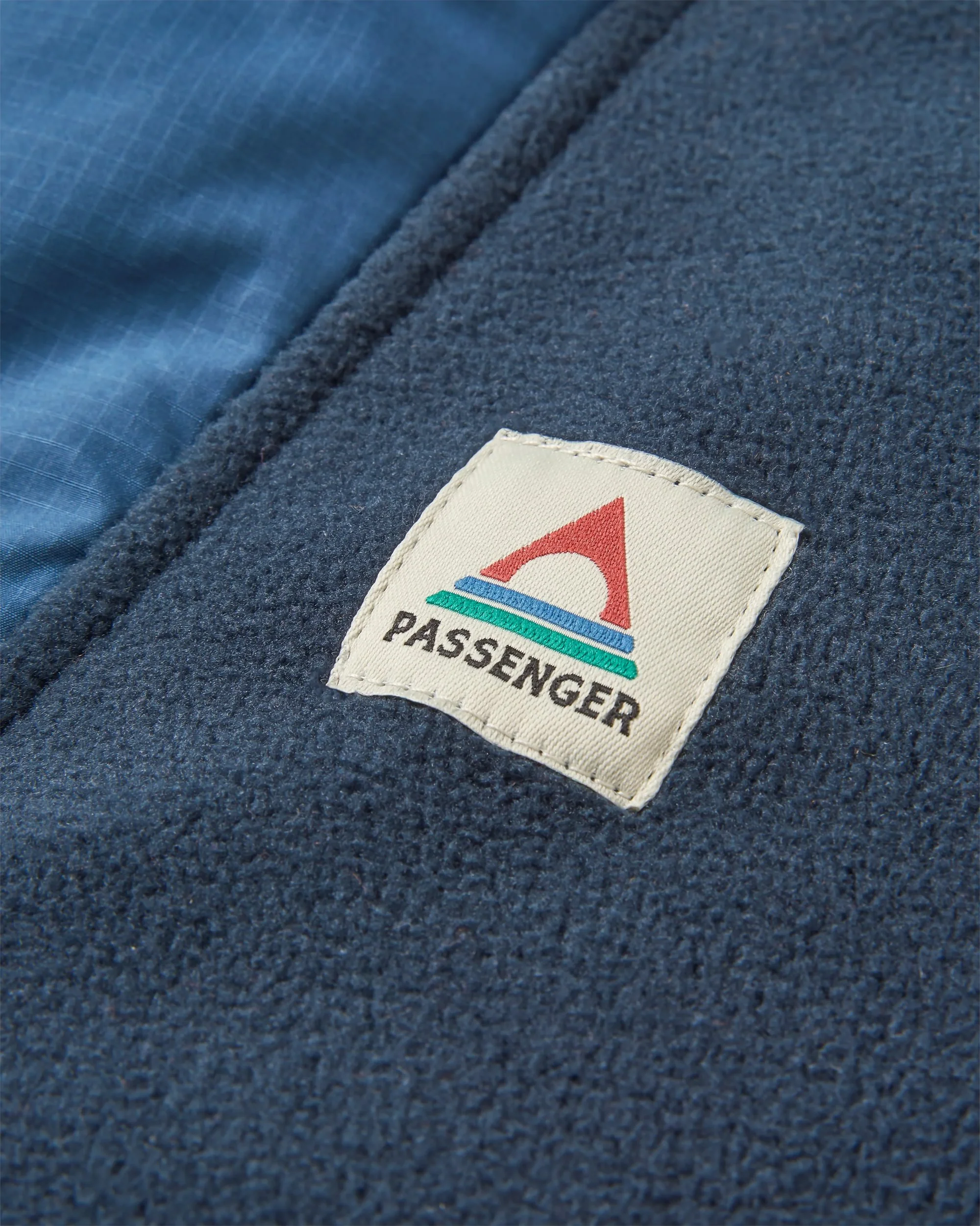 Woodland Hooded 1/2 Zip Recycled Polar Fleece - Baked Clay/Deep Navy - Image 4