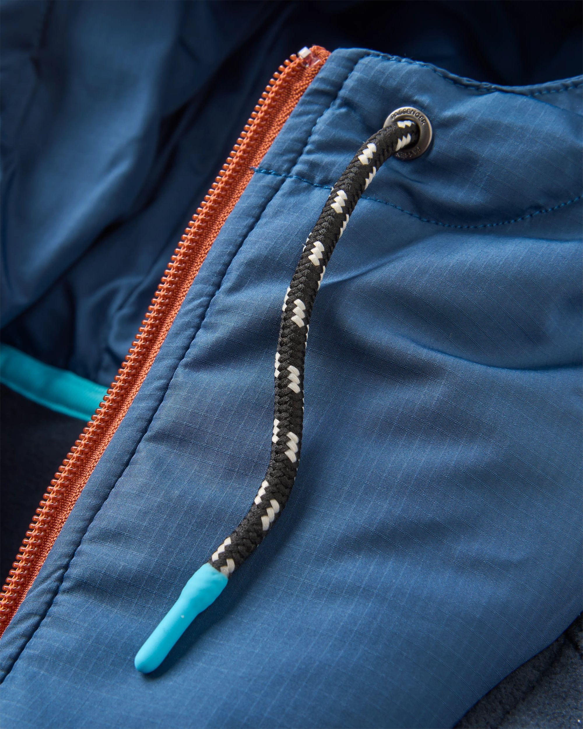 Woodland Hooded 1/2 Zip Recycled Polar Fleece - Baked Clay/Deep Navy - Image 6