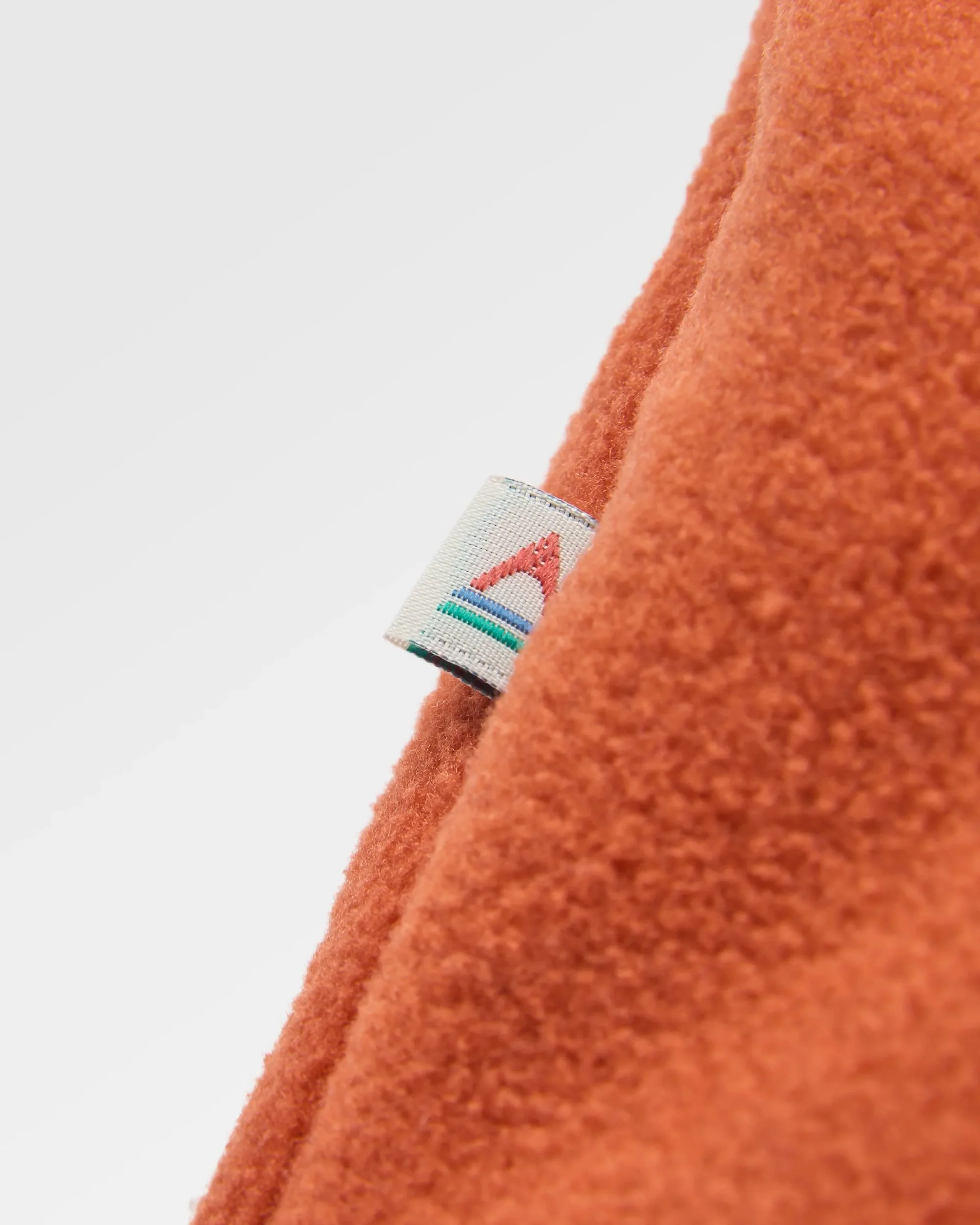 Woodland Hooded 1/2 Zip Recycled Polar Fleece - Baked Clay/Deep Navy - Image 9